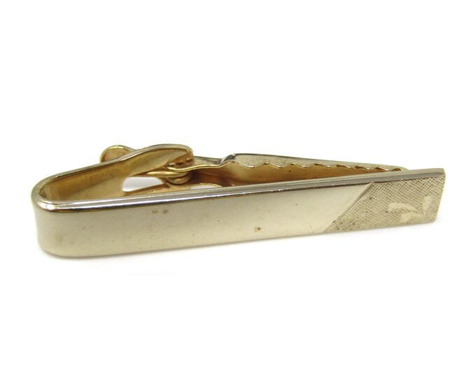 Leaf Corner Etch Nice Tie Clip Tie Bar: Vintage Gold Tone - Stand Out from the Crowd with Class