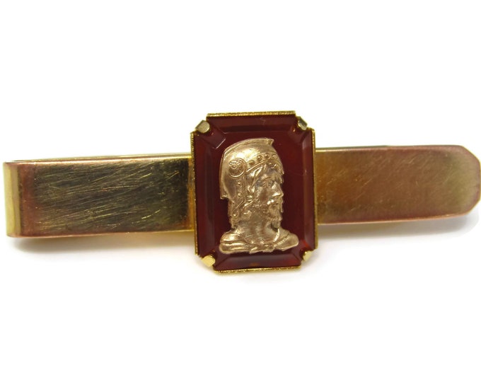 Vintage Tie Clip Tie Bar: Warrior Helmeted Gorgeous Design Nice Quality