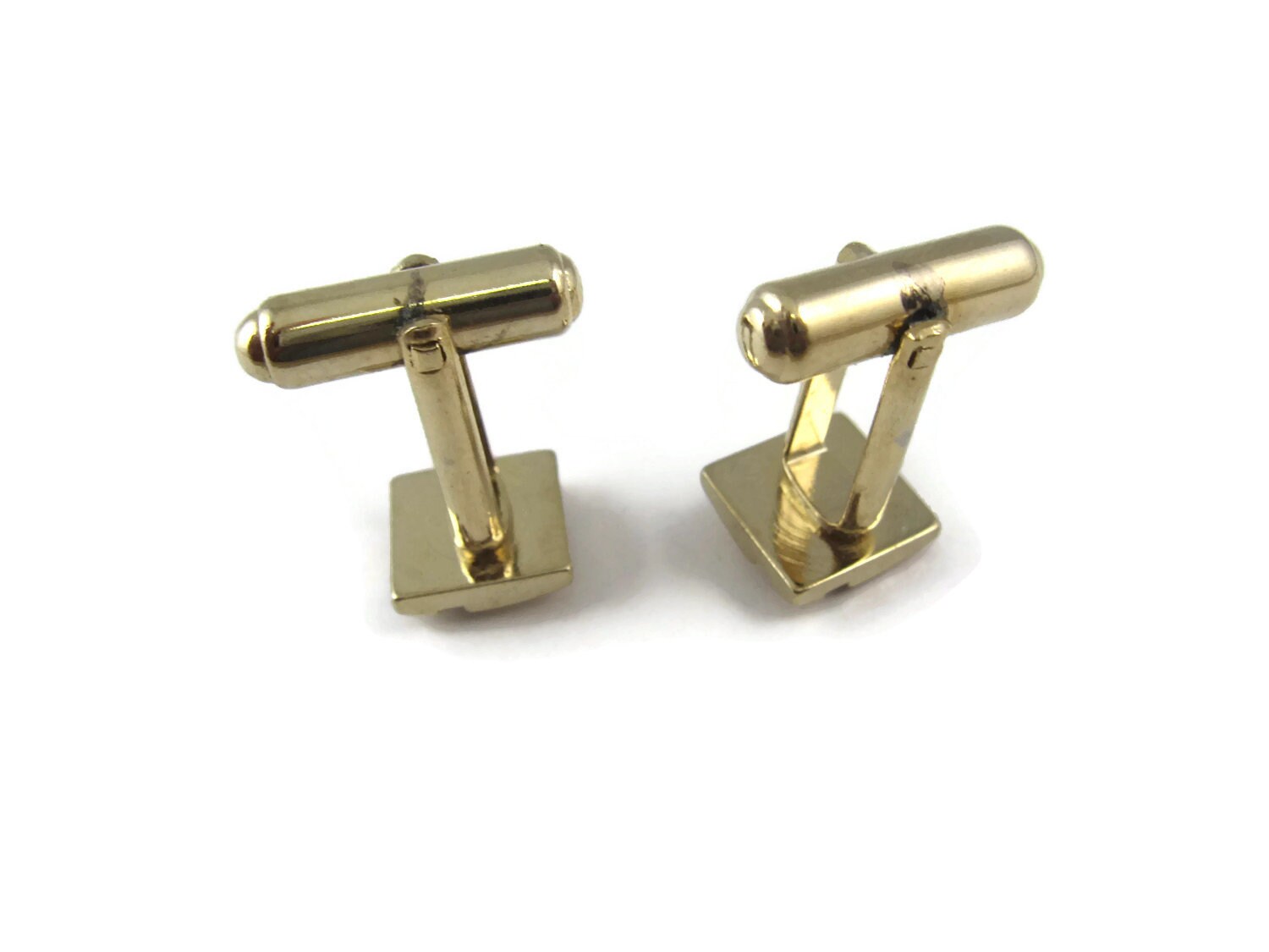 Vintage Cufflinks for Men: Pair Blanks Small Square Double Diagonal ...