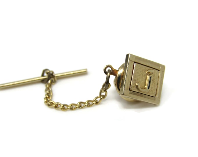 Letter J Initial Tie Tack Pin Vintage Men's Jewelry Nice Design