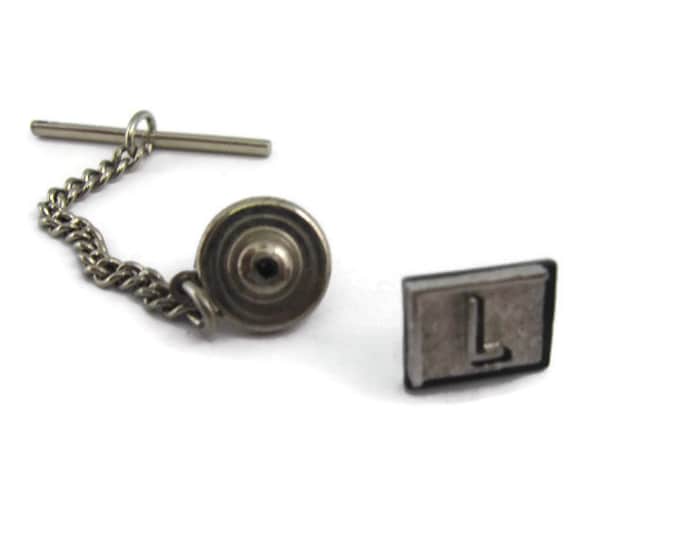 Vintage Tie Tack Tie Pin: Nice "L" Letter L Initial 3D Design