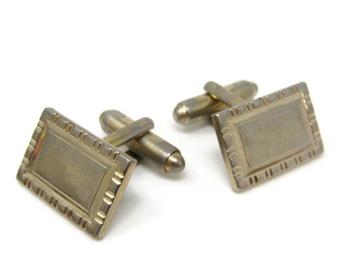 Rectangle Segmented Border Cufflinks for Men's Vintage Men's Jewelry Nice Design