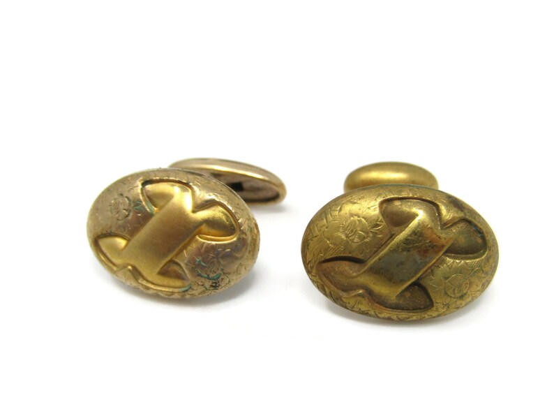 Stand Out with Style Stitch Center Antique Fit in with Class Vintage Cufflinks for Men