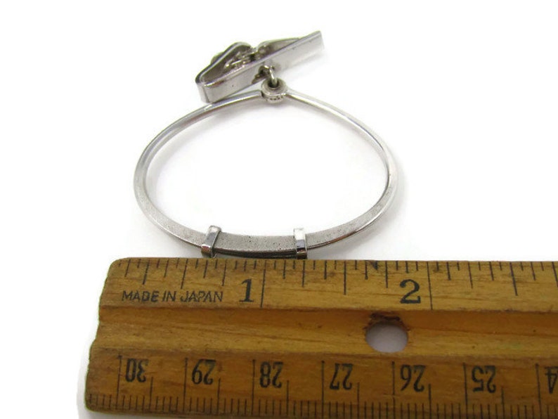 Silver Tone Loop Tie Clip Vintage Tie Bar Nice Design