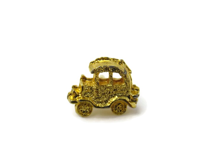 Vintage Tie Tack Tie Pin: Antique Car Fun Gold Tone Design