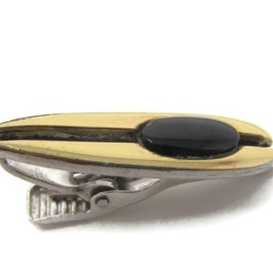 Black Retro Tie Clip Tie Bar: Vintage Gold Tone - Stand Out from the Crowd with Class