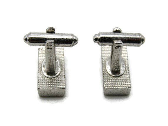Curved Rectangle Vertical Lines Cuff Links Men's … - image 3