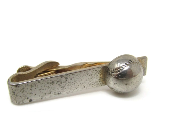 Baseball Tie Bar Clip Vintage Gold Tone Stand Out w/ Style Fit In with Class (Obvious Wear)