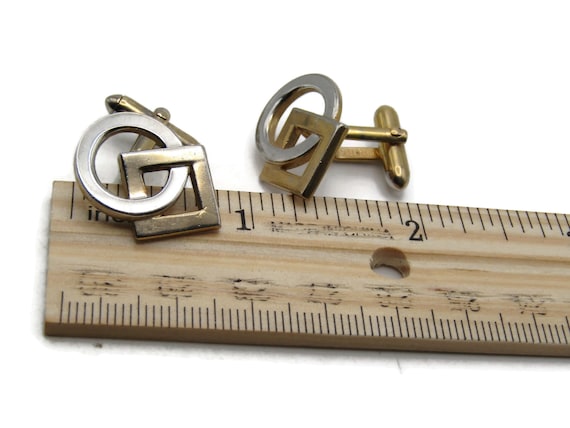 Interlocking Square And Circle Cuff Links Men's J… - image 4
