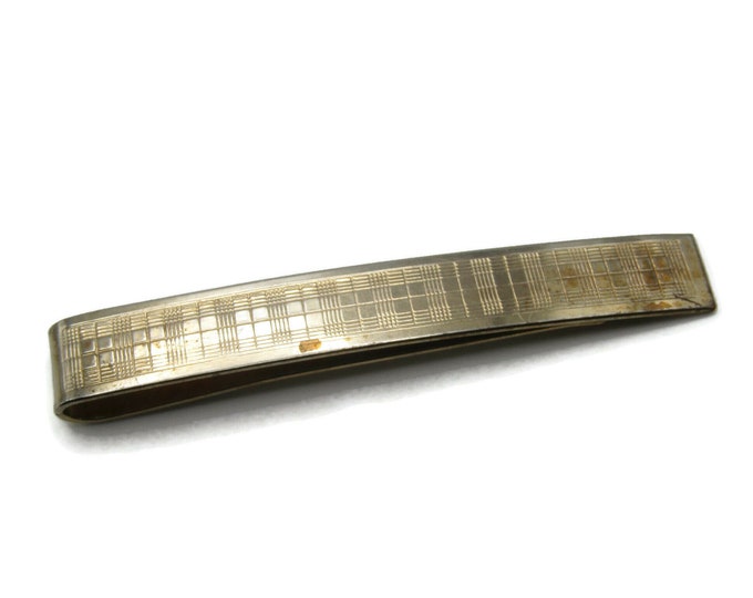 Striped Patterned Gold Tone Industrial Design Gold Tone Tie Clip Tie Bar Men's Jewelry