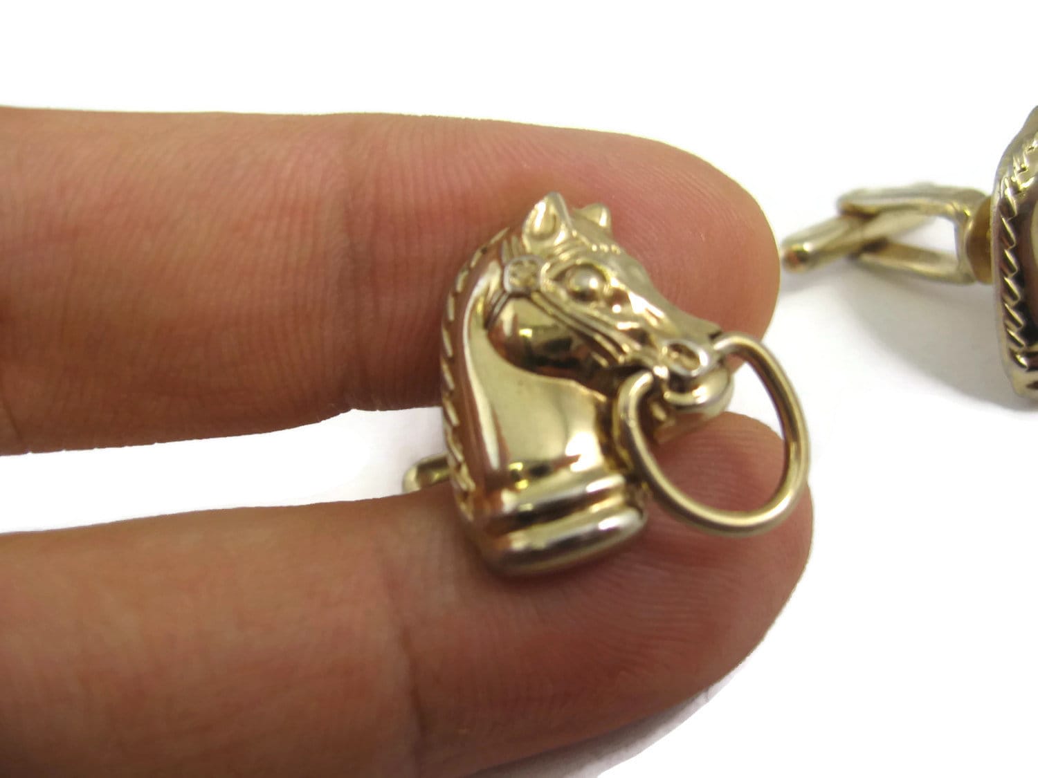 Vintage Cufflinks for Men Horse Head Horsehead Gold Tone Design