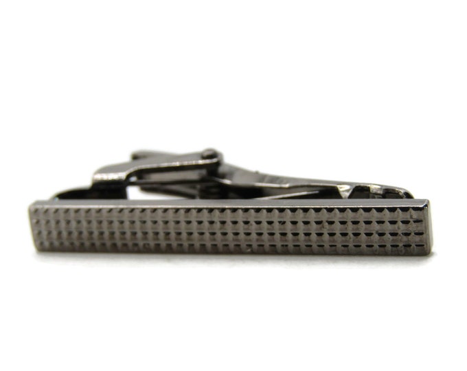 Textured Classic Tie Clip Modernist Tie Bar Men's Jewelry SIlver Tone