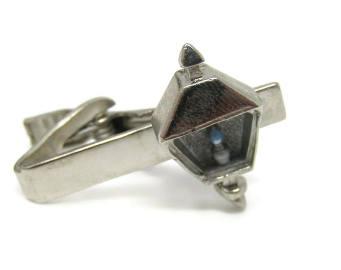 Gas Light Lamp Tie Clip Bar Silver Tone Vintage Men's Jewelry Nice Design