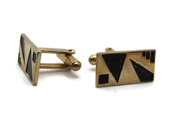 Geometric Shapes Rectangular Cuff Links Men's Jew… - image 1