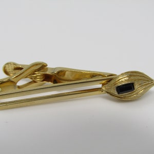 Stylized Leaf Tie Clip Men&#39;s Vintage Tie Bar Gold Tone