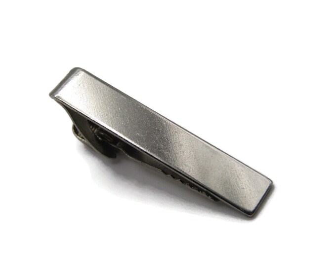Smooth Finish Classic Industrial Style Modernist Silver Tone Tone Clip Tie Bar Men's Jewelry