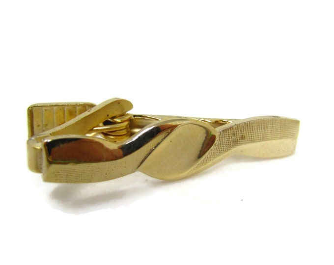 Cool Tie Bar Tie Clip Vintage Twist Design Gold Tone