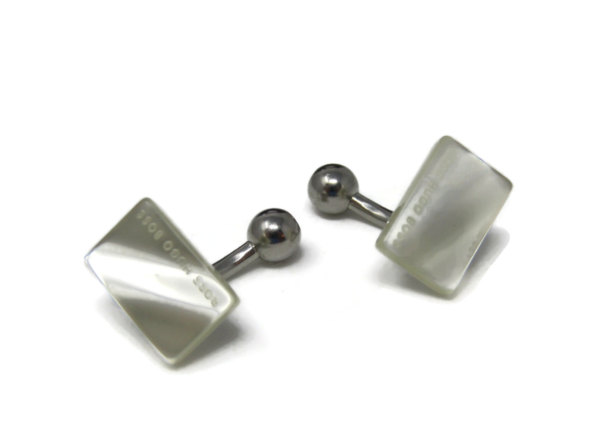 hugo boss mother of pearl cufflinks 