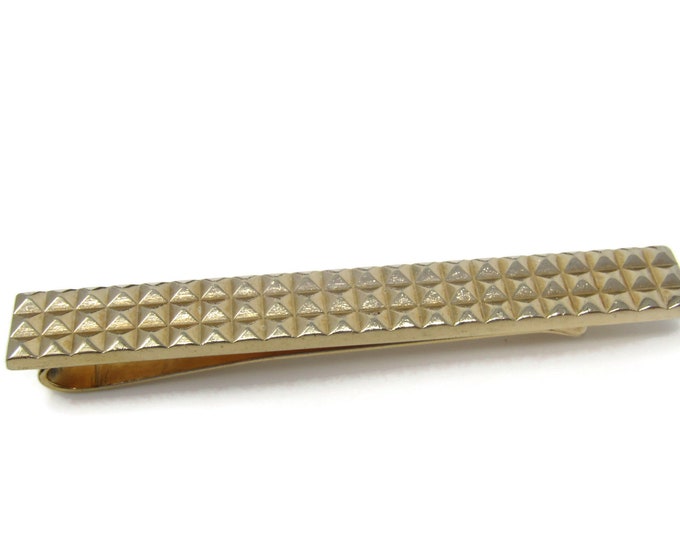 Waffle Texture Tie Clip Tie Bar: Vintage Gold Tone - Stand Out from the Crowd with Class