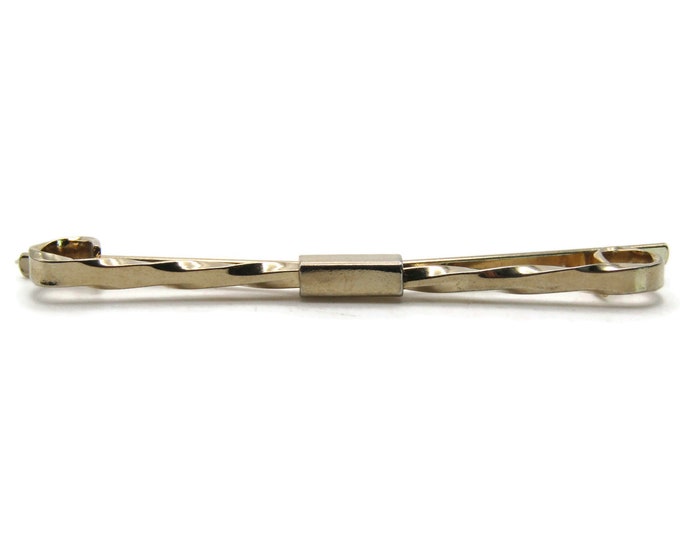 Twisted Design Modernist Tie Clip Tie Bar Men's Jewelry Gold Tone