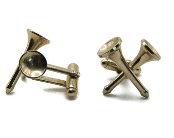 Golf Tee Cuff Links Men's Jewelry Gold Tone