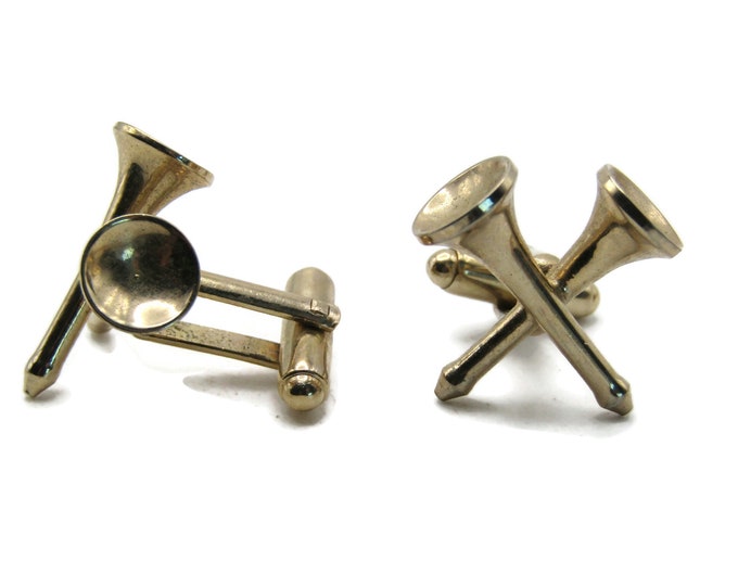 Golf Tee Cuff Links Men's Jewelry Gold Tone