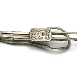 JHM Initials Engraved Western Style Silver Tone Tie Bar Tie Clip Men&#39;s Jewelry