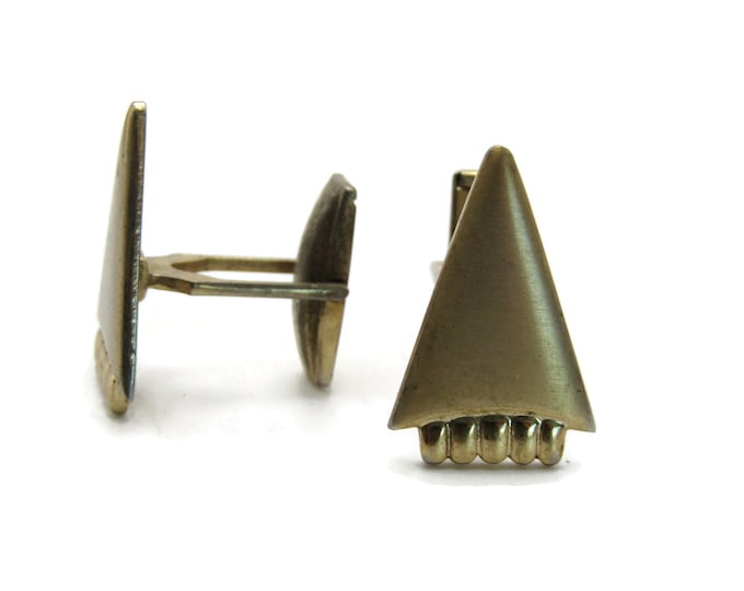 Triangle Arrow Shape Cuff Links Men's Jewelry Gold Tone