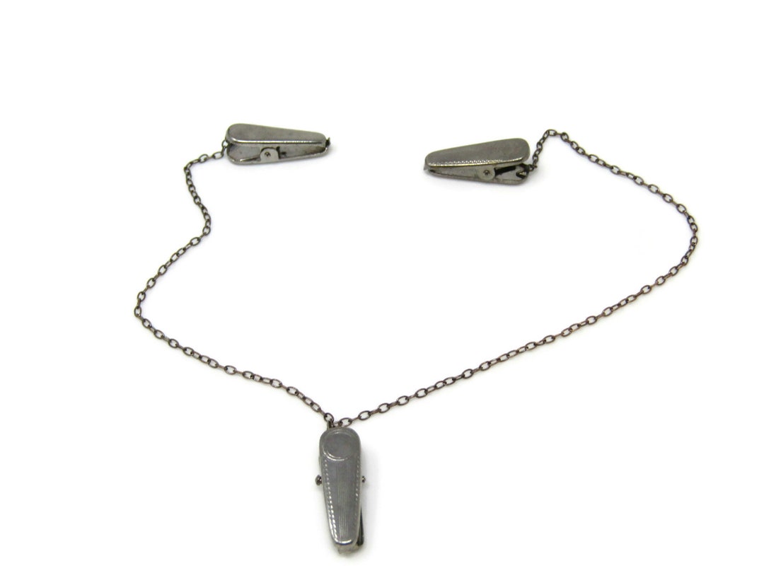 Antique Dress Clips on Chain One Slides Along the Chain Etsy