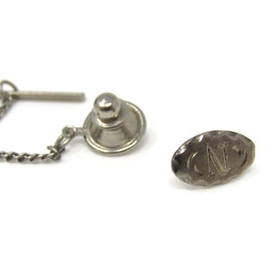 Letter N Initial Tie Tack Pin Vintage Men&#39;s Jewelry Nice Design