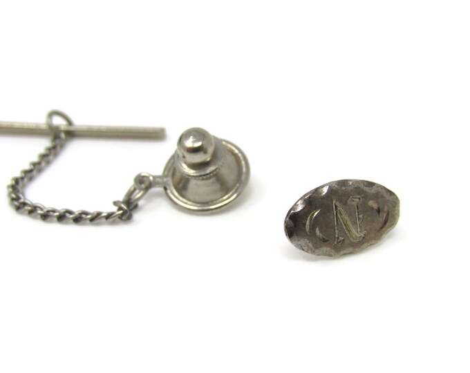 Letter N Initial Tie Tack Pin Vintage Men's Jewelry Nice Design