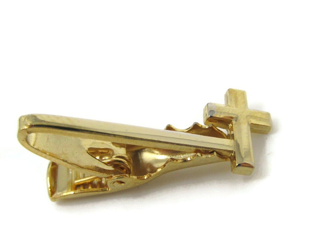 Cross Tie Bar Clip Gold Tone Stand Out W/ Style Fit in With Class Etsy