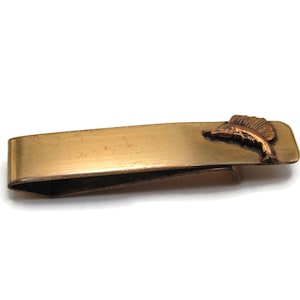 Fish Fisherman Gold Tone Classic Design Tie Clip Tie Bar Men&#39;s Jewelry