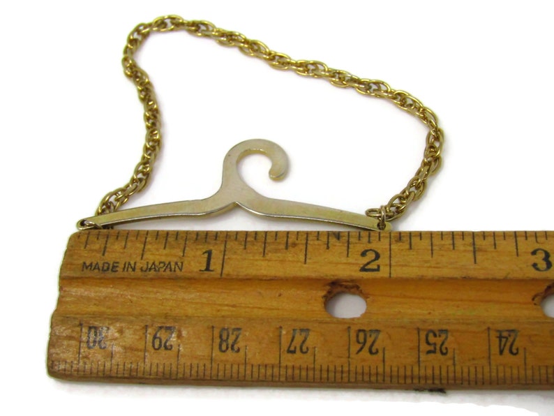 Tie Chain Vintage Button Hook Design Gold Tone