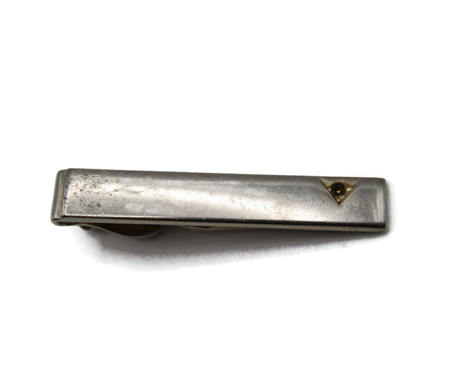 Triangle Edge Smooth Finish Industrial Modernist Silver Tone Tie Clip Tie Bar Men's Jewelry