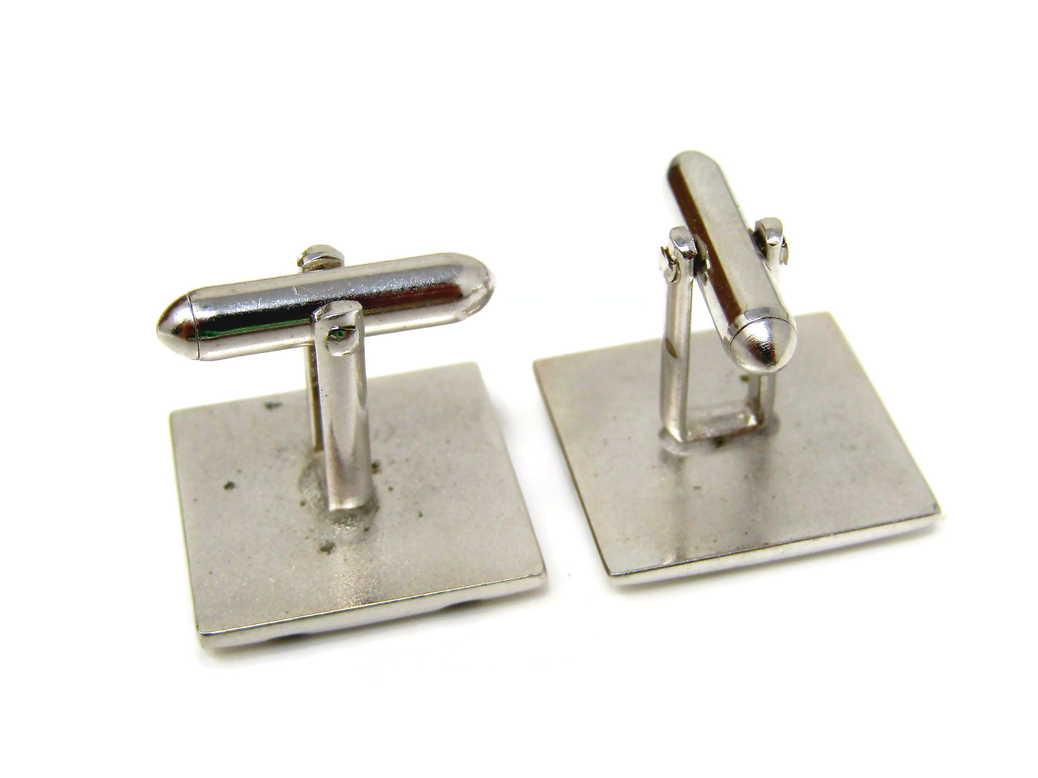 Black & Silver Tone Cuff Links Cufflinks for Men Nice Design Etsy UK