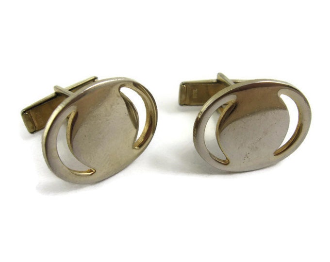 Vintage Cufflinks for Men: See Though Overlapping Oval Design