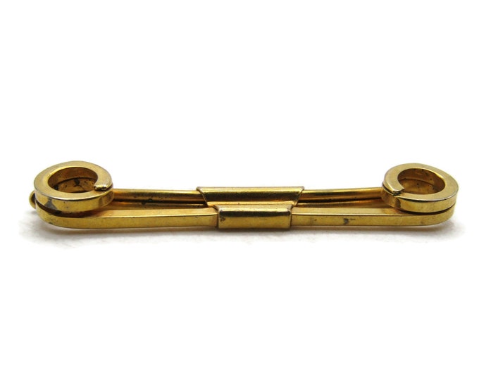 Classic Modernist Tie Bar Tie Clip Men's Jewelry Gold Tone