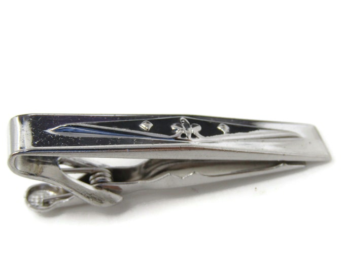 Fleur de Lis Tie Clip Tie Bar: Vintage Silver Tone - Stand Out from the Crowd with Class