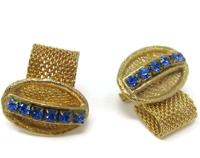 Blue Jewels Wrap Cufflinks for Men's Vintage Men's Jewelry Nice Design