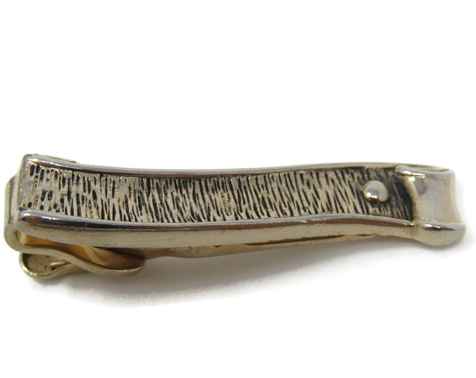 Scroll Design Tie Clip Bar Gold Tone Vintage Men's Jewelry Nice Design