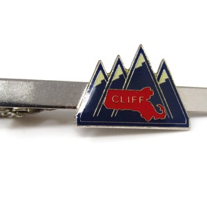 Vintage Tie Clip Tie Bar: Cliff Massachusetts Mountains Design