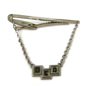 DED Initials Tie Clip Men&#39;s Vintage Tie Bar Art Deco Design Nice Quality