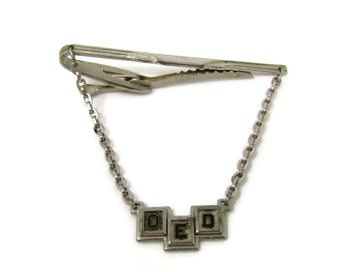 DED Initials Tie Clip Men's Vintage Tie Bar Art Deco Design Nice Quality