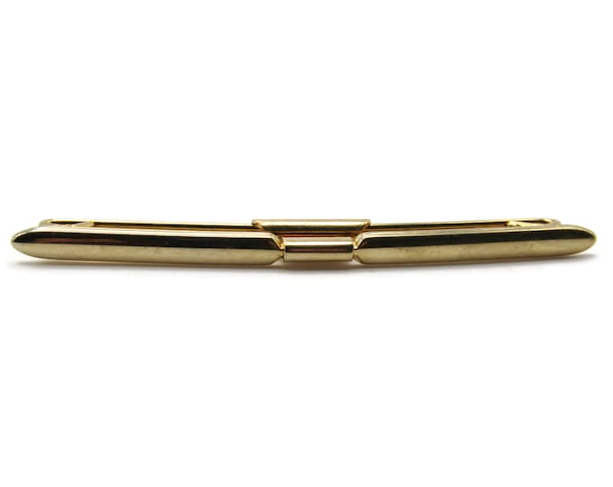 Classic Tie Bar Tie Clip Modernist Men's Jewelry Gold Tone