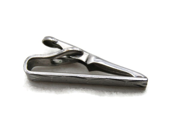 Etched Triangle And Dot Pattern Tie Clip Tie Bar … - image 2