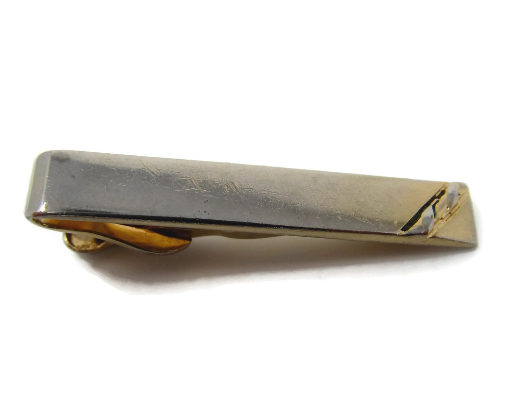 Vintage Tie Clip Tie Bar: Twist Screw Accent Design Gold Tone - Etsy