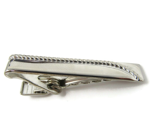 Rope Stripe Tie Clip Tie Bar: Vintage Silver Tone - Stand Out from the Crowd with Class