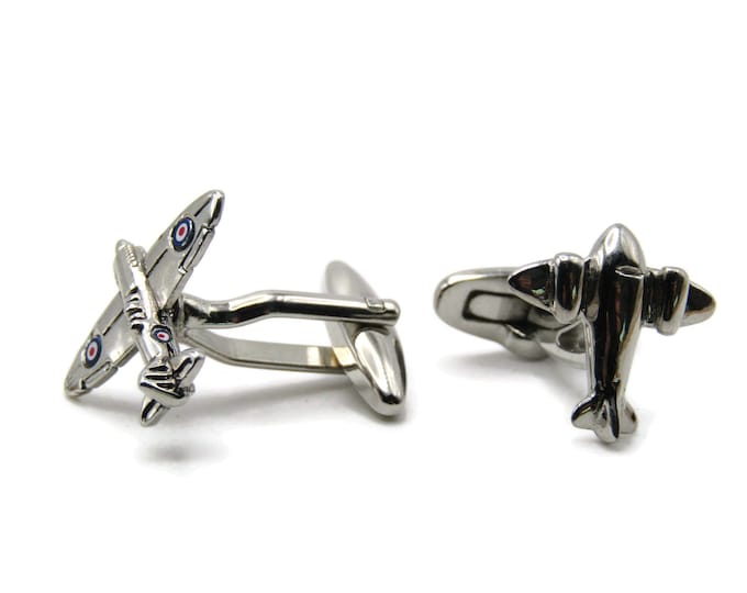 Airplanes Cuff Links Men's Jewelry Silver Tone