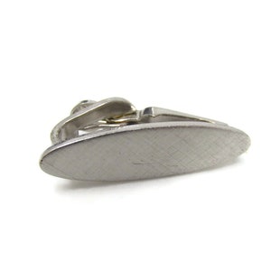 Textured Oval Tie Clip Tie Bar: Vintage Silver Tone - Stand Out from the Crowd with Class